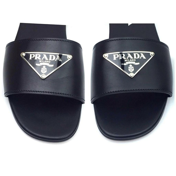 PRADA Triangle Logo Slide Sandal sz 8 - Picture 10 of 12
